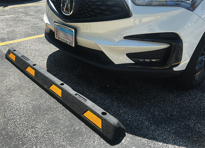 Featured image for “Recycled Rubber Parking Bumper with Reflectivity”