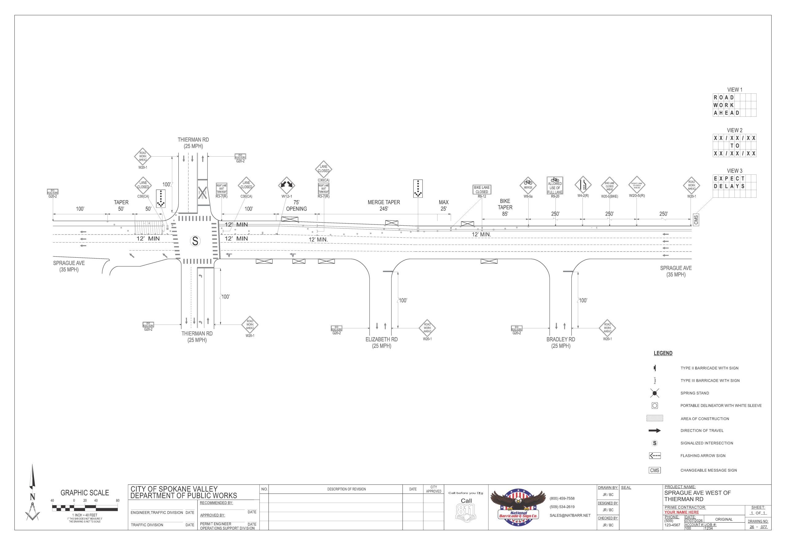 Sample Traffic Control Plan – Sprague Ave, Spokane Valley